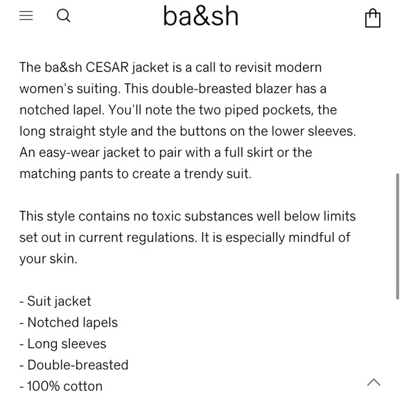 ba&sh BASH Cesar NWT Blazer Size SMALL - Picture 6 of 13